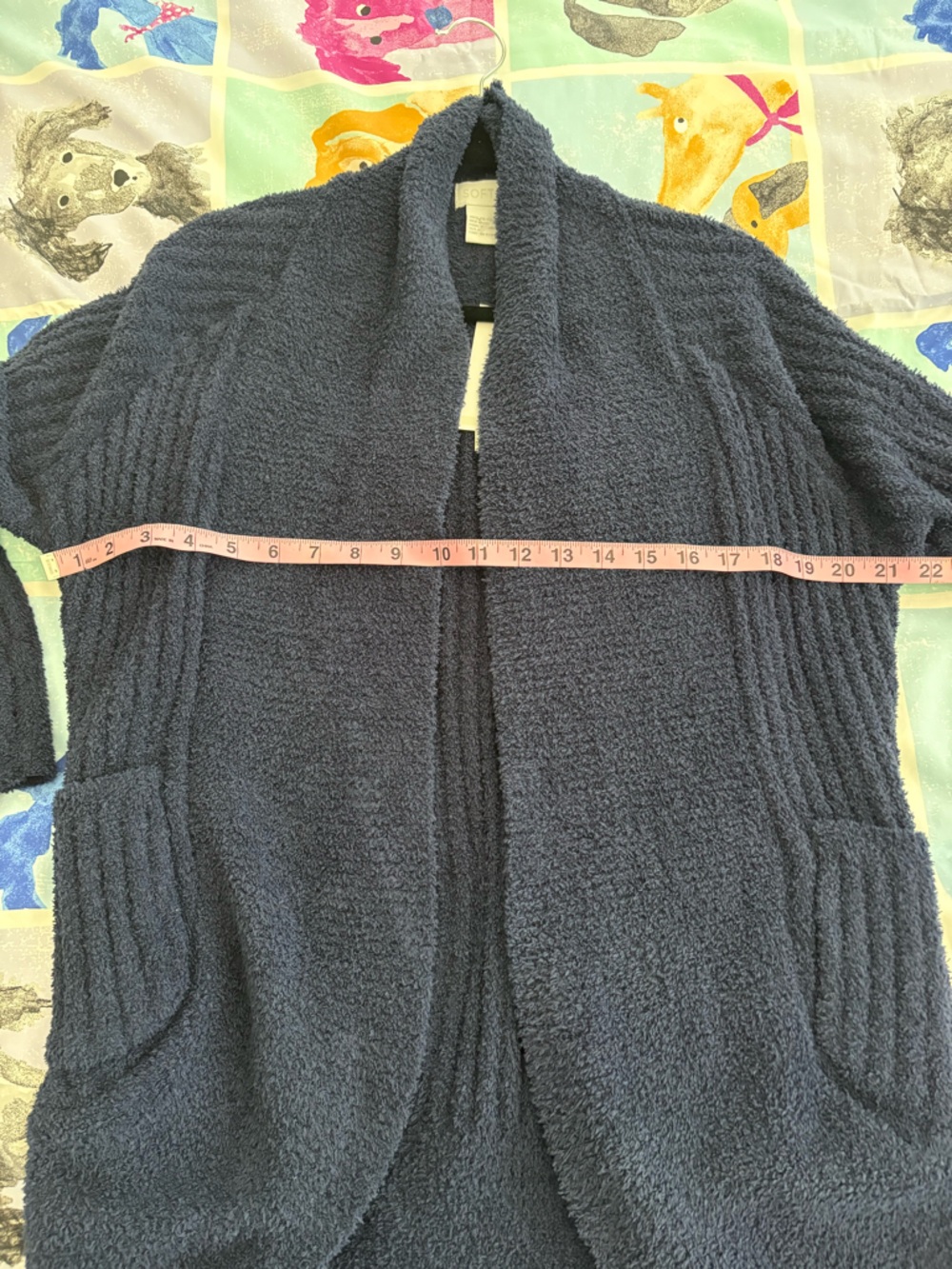 NWT Softies Marshmallow Cocoon Cardigan with Thumbholes Navy Size Medium - Picture 6 of 8